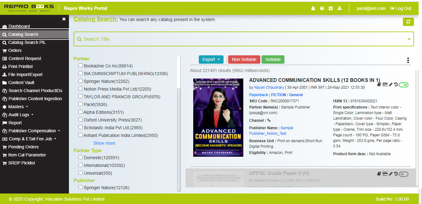 Export Catalog for Channel ReproWorks